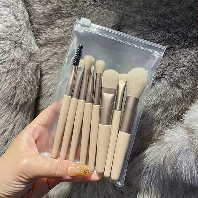 8pcs/bag Soft Fluffy Makeup Brushes Set for Cosmetics Foundation Loose Powder Eyeshadow Kabuki Blending Makeup Brush Beauty Tool