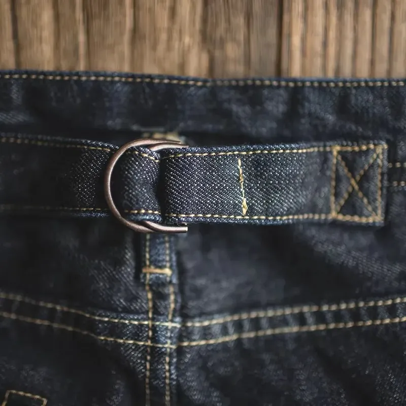 Maden vintage raw denim jeans para homens 14.8 oz jeans lavado reto cônico ajuste calças de cintura média calças casuais