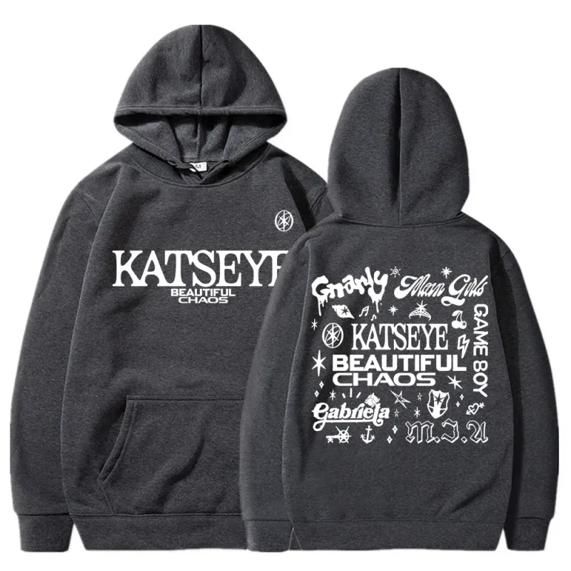 Kpop katseye belo caos álbum tour hoodies moda retro harajuku masculino feminino sportwear velo oversized agasalho streetwear