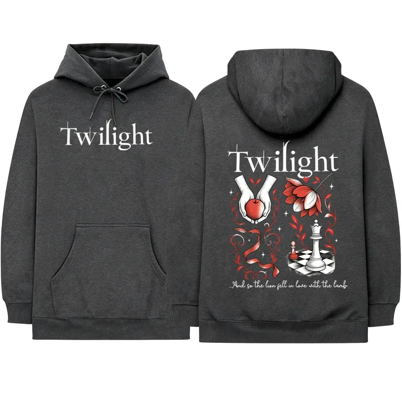 Twilight Inspired Vampire Wolves Romance City of Forks Hoodies The Lion Fell in Love with The Lamb Long Sleeves Sweatshirts