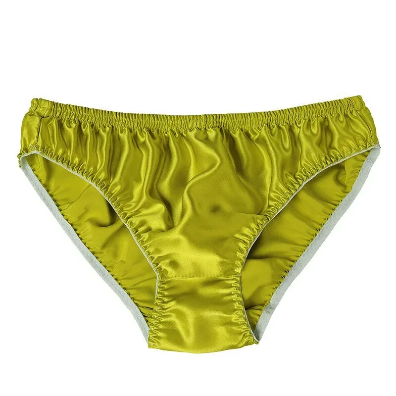 100% Mulberry Silk Men Sexy Underwear Wrinkle Briefs Breathable Male Panties Pure Silk Trigonometric Soft Man Underpants Summer — image 27