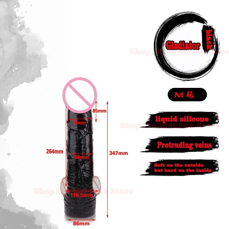ขนาดใหญ่XXL 50ซม.X 10.5ซม.สมจริงDildoซิลิโคนGladiatorอวัยวะเพศชายของเล่นผู้หญิงG-Spot Masturbationผู้ใหญ่Dick Thickenสัตว์อวัยวะเพศชาย