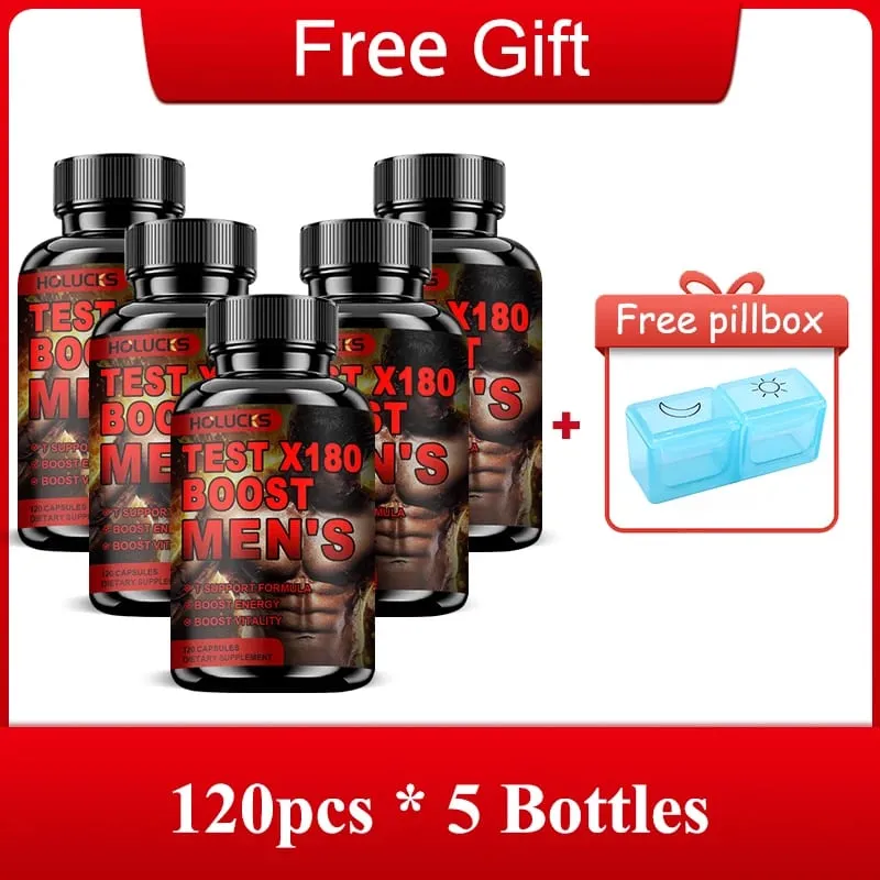 Natural Male Test Booster Supplement with Boron & Vitamin Blend Support Vitality Stamina Endurance & Physical Vigor
