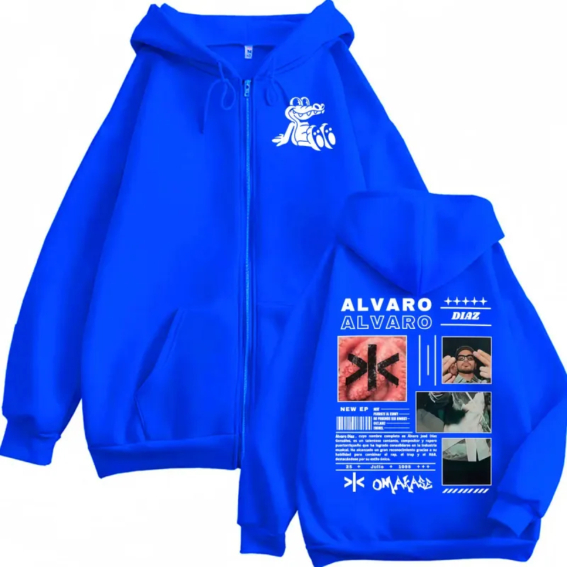 Alvaro Diaz Omakase New Album 2026 Zip Up Hoodies Men's Harajuku Vintage Jacket Sweatshirts Casual Fleece Cardigan Zipper Hoodie