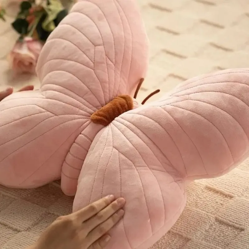 New Cute Butterfly Pillow Fashion Soft Toy Throwing Pad Christmas Gifts Girl Pink Toy Bedhead Pillow — image 3