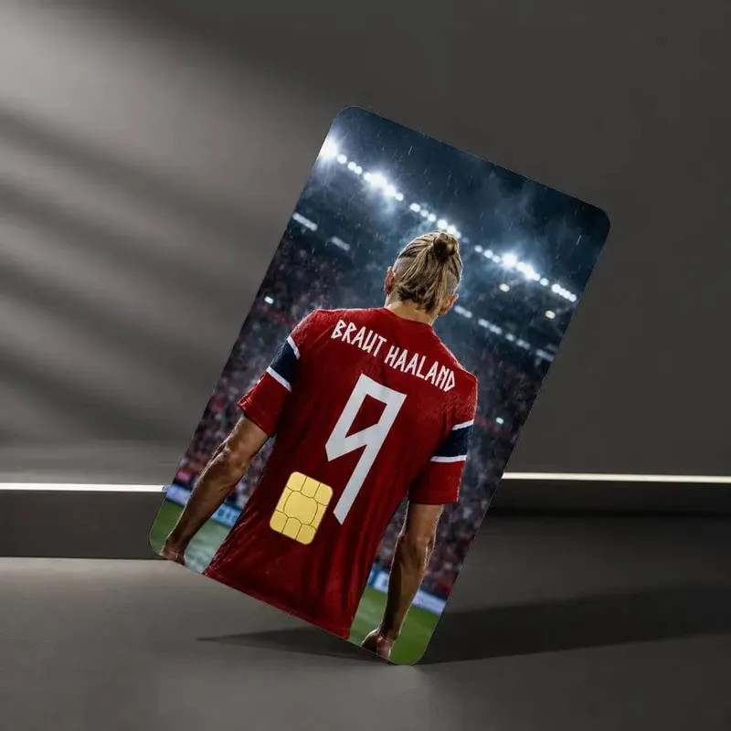 Football Star E-Erling H-Haaland Sticker Film Tape Skin for Credit Card Debit Card Waterproof Stickers