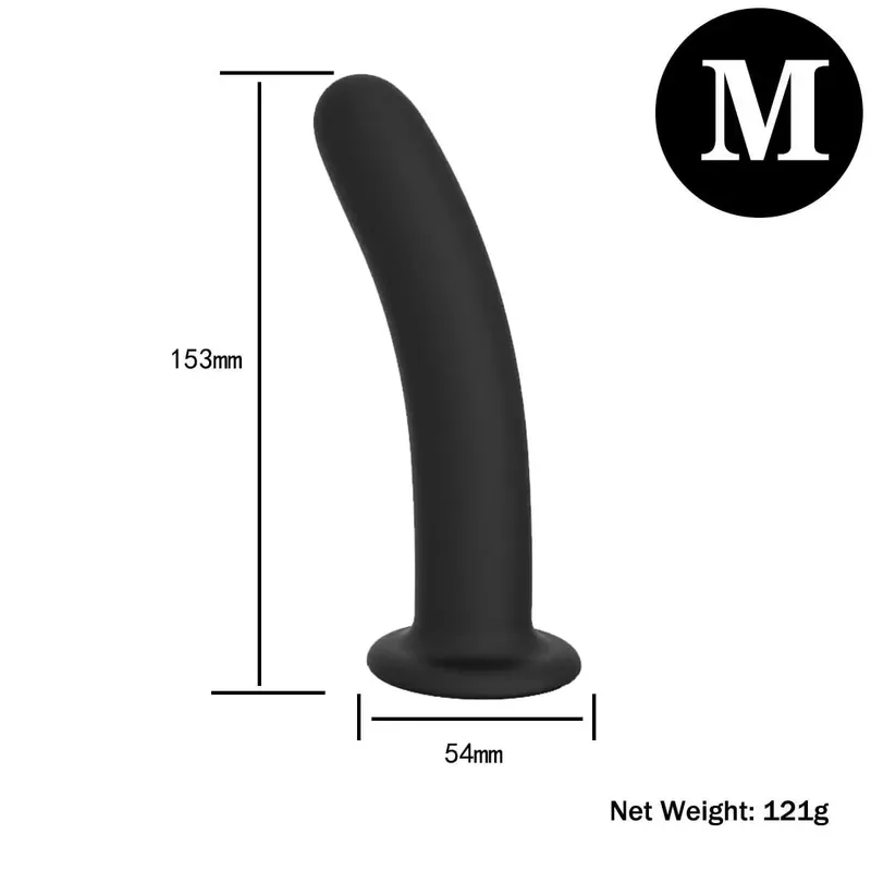 Adjustable Silicone Strap On Dildo Harness with Strong Suction Cup Slim Curved Pegging Dildo Wearable Sex Toy for Women Men Cou