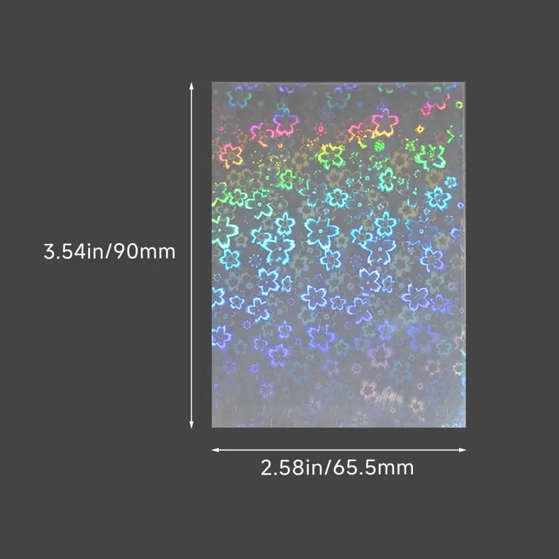 65.5×90mm Holographic Card Sleeves Colorful Transparent Card Protector for TCG Standard Sized/Japanese Sized Cards Cover