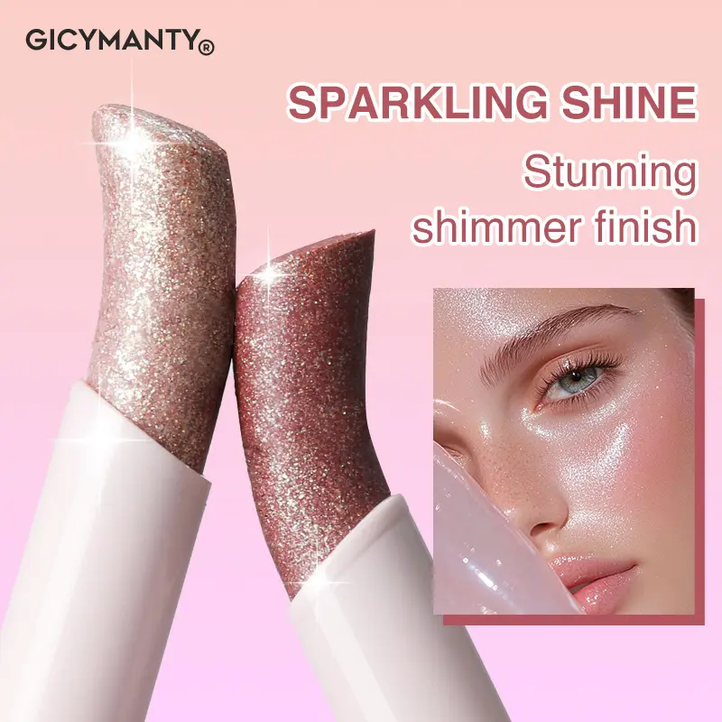 Shimmer Eyeshadow Stick Quick-Dry Film Locking Light Non-Fading Sparkle Eye Shadow Face Body Lip Highlighter