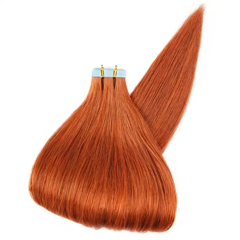 Doreen Copper Red Tape In Human Hair Extensions 16 to 24 Inch 50g/set PU Seamless Skin Weft 350# Colored Hair Extensions Tape in