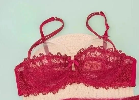 Conjunto de Sujetador de encaje Sexy para mujer, lencería erótica oculta de media Copa transparente, pezón ultrafino, ropa interior cómoda de realce, talla grande