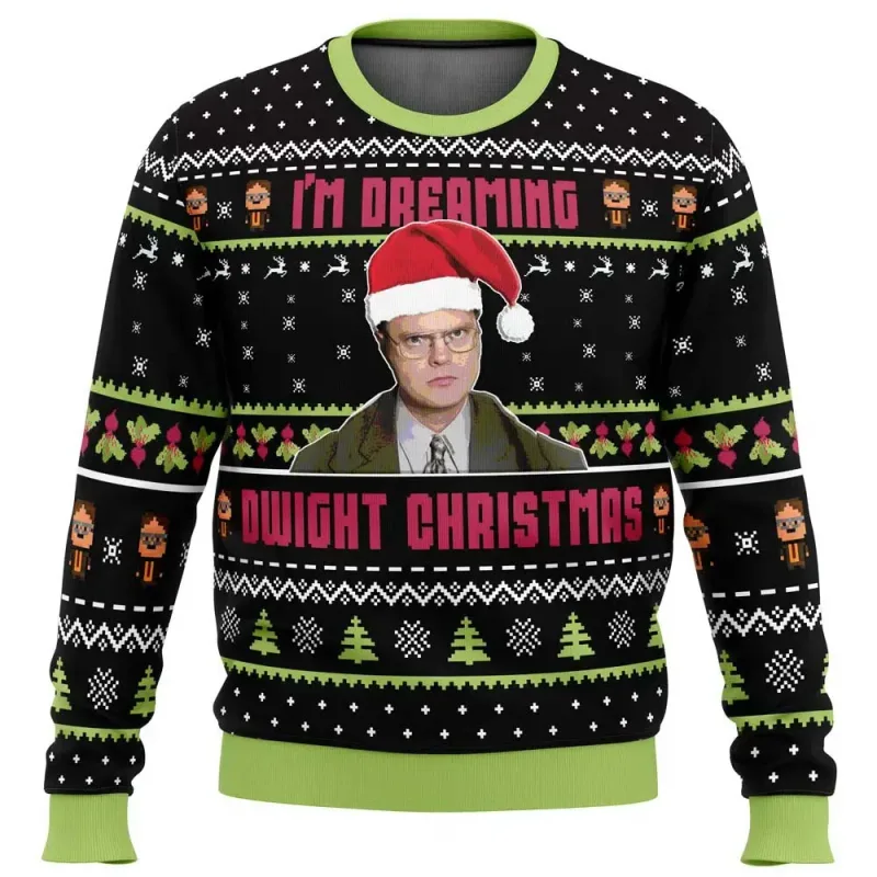 False The Office Ugly Merry Christmas Sweater 2025 New Fashion Men Oversized Hoodie Pullover Tops Winter Women Sweatshirt