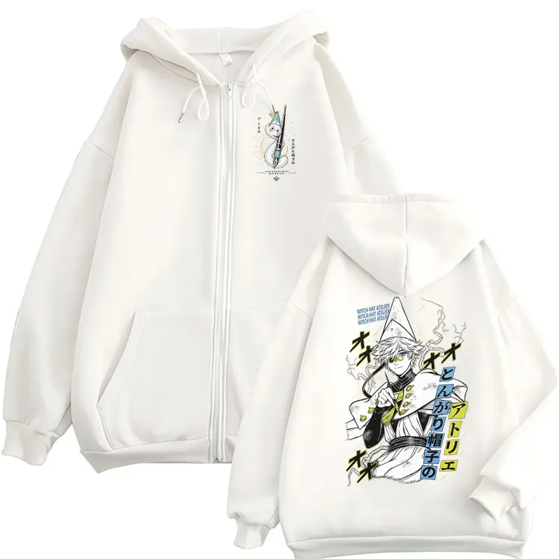Anime Qifrey Witch Hat Atelier Zipper Hoodie Men's Women Fashion Clothing Pullover Sweatshirt Vintage Long Sleeve Jacket Hoodies