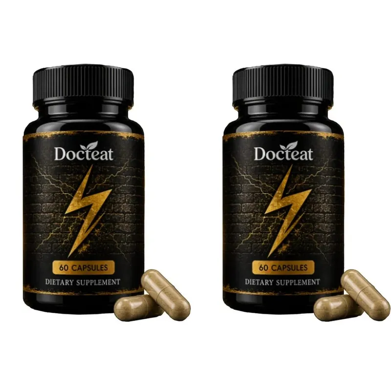 Docteat Men's Energy & Vitality Capsules with B6 D3 Zinc Ashwagandha L-Citrulline Panax Ginseng Daily Support 60 Capsules