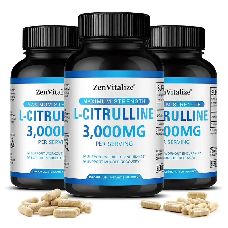 L Citrulline 3000mg Supplement Capsules for Men & Women - Muscle Recovery & Workout Endurance - Vegan Non-GMO