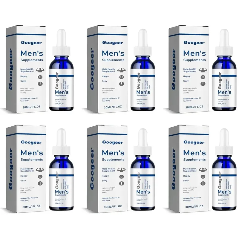 Men's Supplements Drops with Panax Ginseng Ginkgo Biloba Grape Seed and Vitamin B12 for Energy & Daily Vitality Support 30 ML