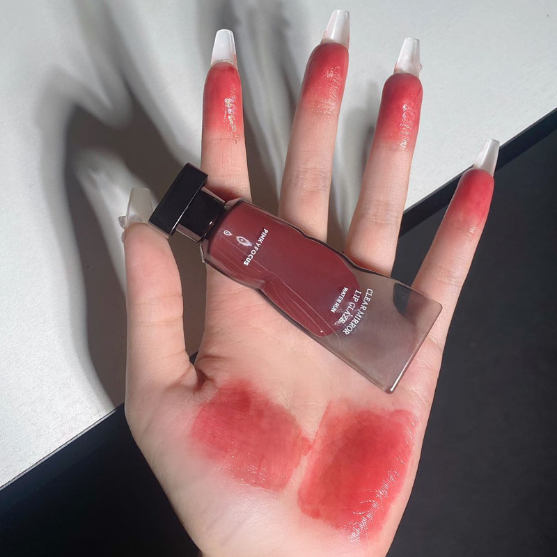 黑鏡水唇彩唇釉透明玻璃唇油防水液體口紅裸褐色透明色調彩妝 — image 9
