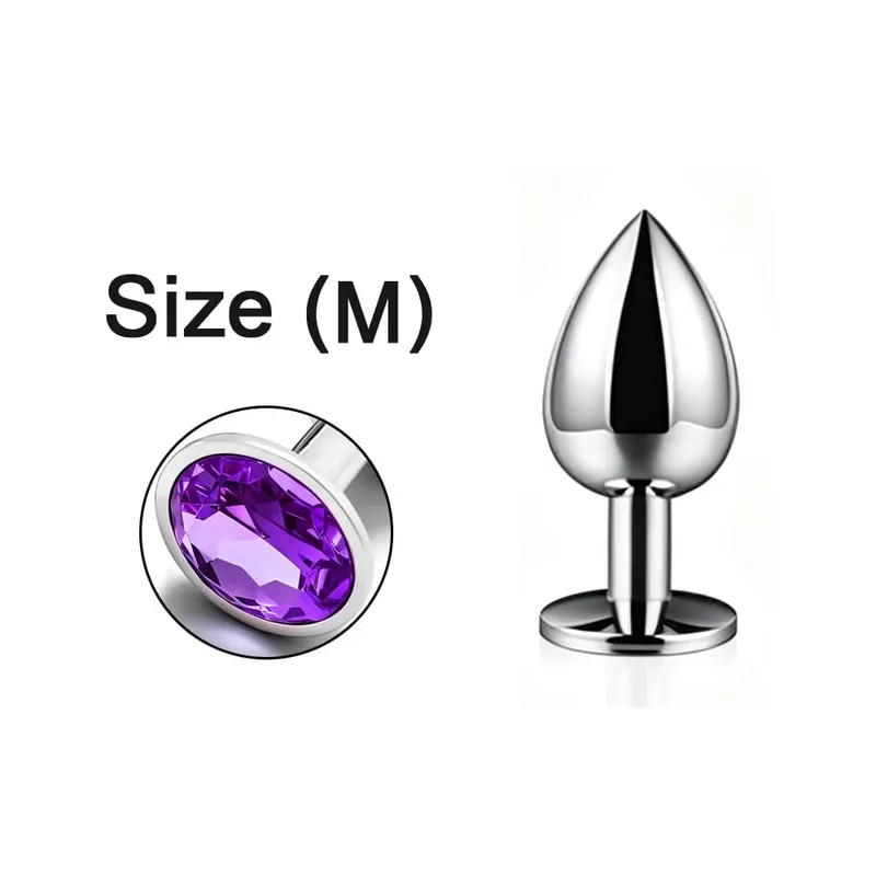 Metal Anal Plug 5 Size Butt Plug Butt Toy Adult Game Masturbator Anal XS/S/M/L/XL Diamond Sex Toy for Adult Products
