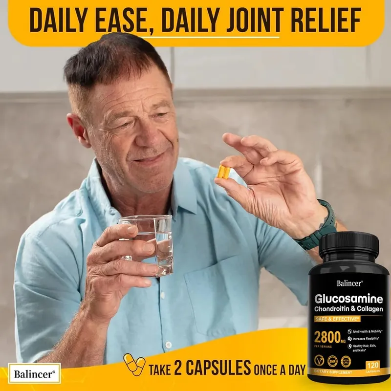 Glucosamine Chondroitin MSM Capsules Joint Support Supplement Support Cartilage Flexibility Bone Strength & Hair Skin Nail