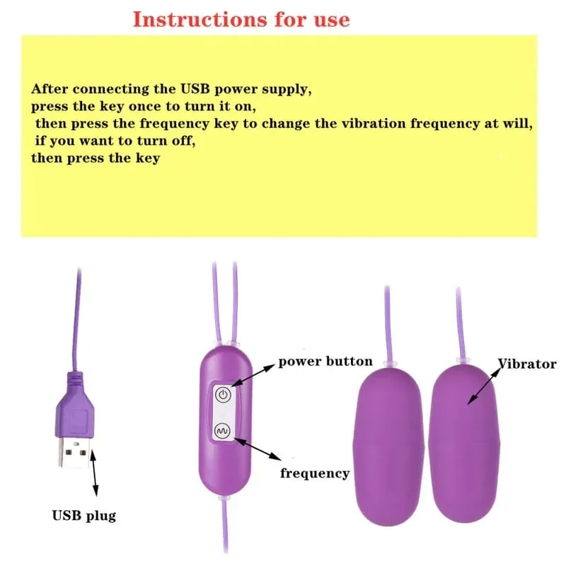 12 Speed USB Rechargeable Bullet Vibrator Egg Dildo Double Vibrating Stimulator Massager Adult Sex Toy for Women
