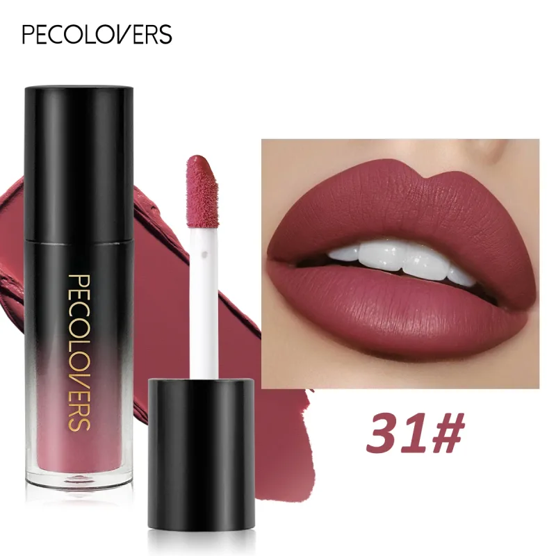 Brilho labial de veludo fosco, múltiplas cores, à prova d'água, de longa duração, copo antiaderente, batom suave para aplicar alta renderização de cores