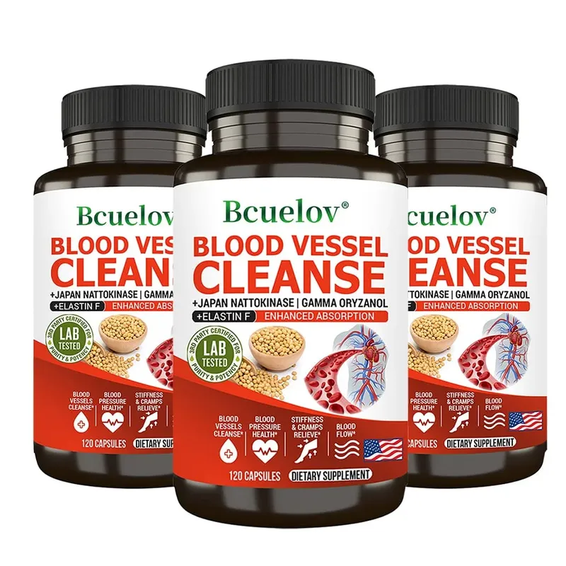 Nattokinase Capsules - Promotes Cardiovascular Elasticity Maintains Arterial Circulation and Improves Blood Pressure