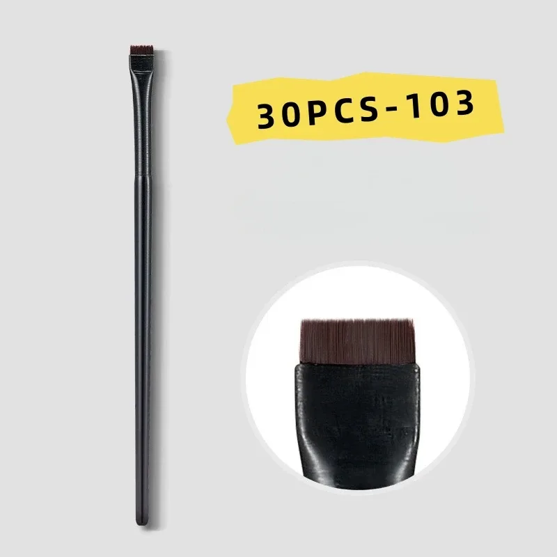 3/6/9/15/30PCS Ultra Thin Blade Eyeliner Brush Set Fine Angle Flat Eyebrow Brush Under The Eyes Flat Head Precise Detail Brushes