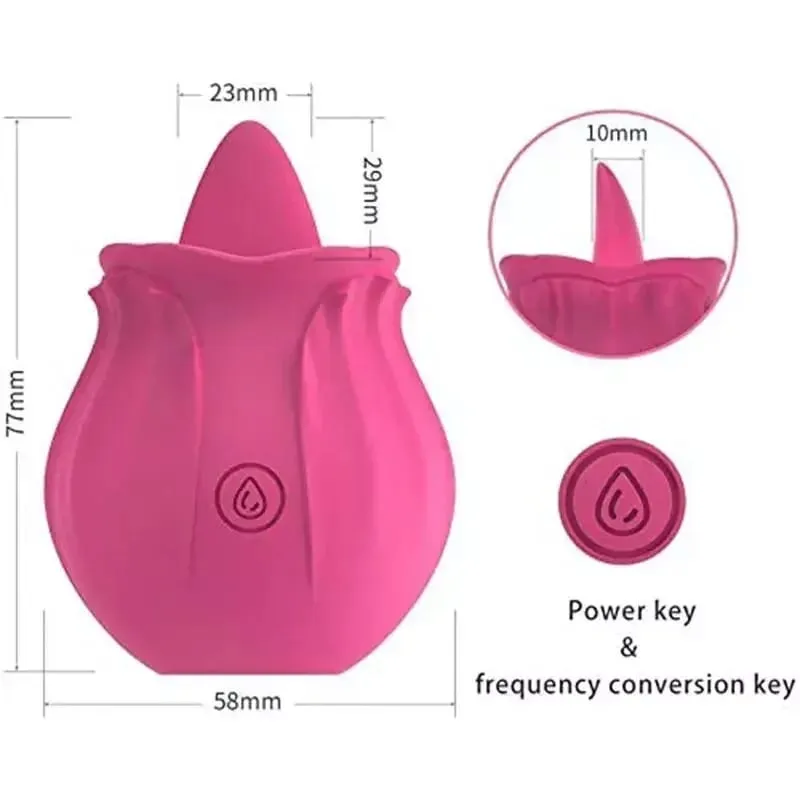 Roseformad vibrator Kroppssäker sexleksak i silikon för kvinnor Vattentät Uppladdningsbar Multi-Speed ​​Vibrationer Diskret vuxenpresent
