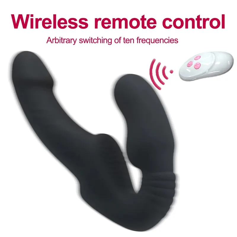 Strapless Strap-on Dildos Vibrator with Remote Control for Women Lesbian Couples G Spot Sex Toys With Clitoris Stimulator Adult