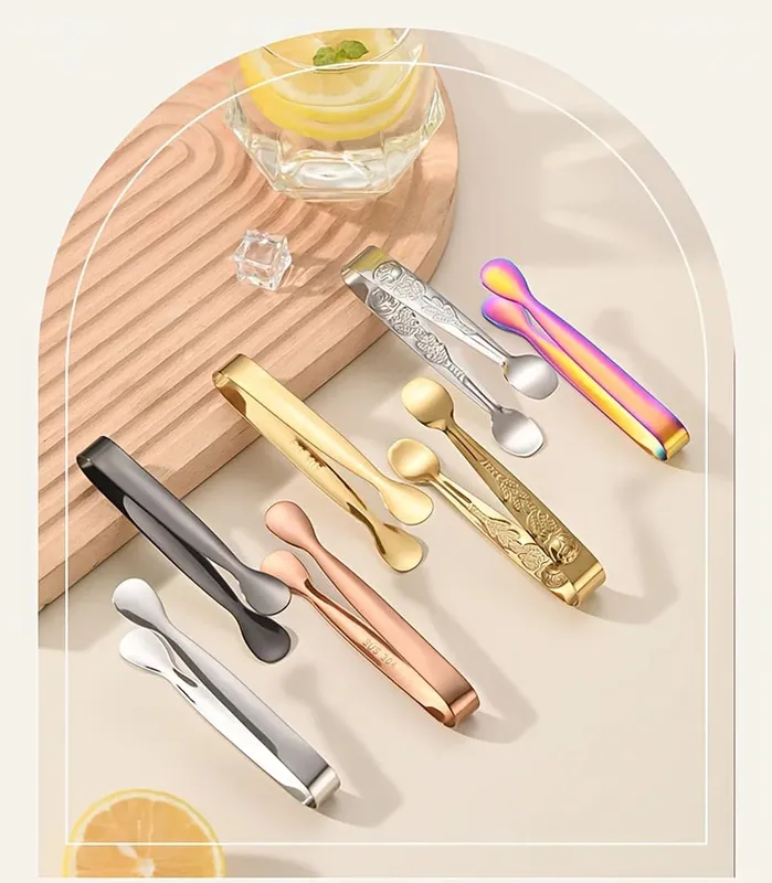 304 Stainless Steel Ice Tongs Sugar Cube Tongs Thickened 11cm Burr-free Food Tongs Towel Tongs Ice Tongs Ice Bucket Tongs