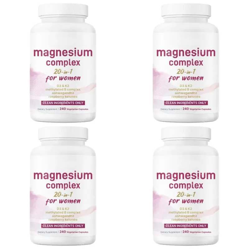 Magnesium Complex for Women Capsules with D3 K2 B12 Biotin & Ashwagandha for Energy Calm & Wellness Support 240 Capsules
