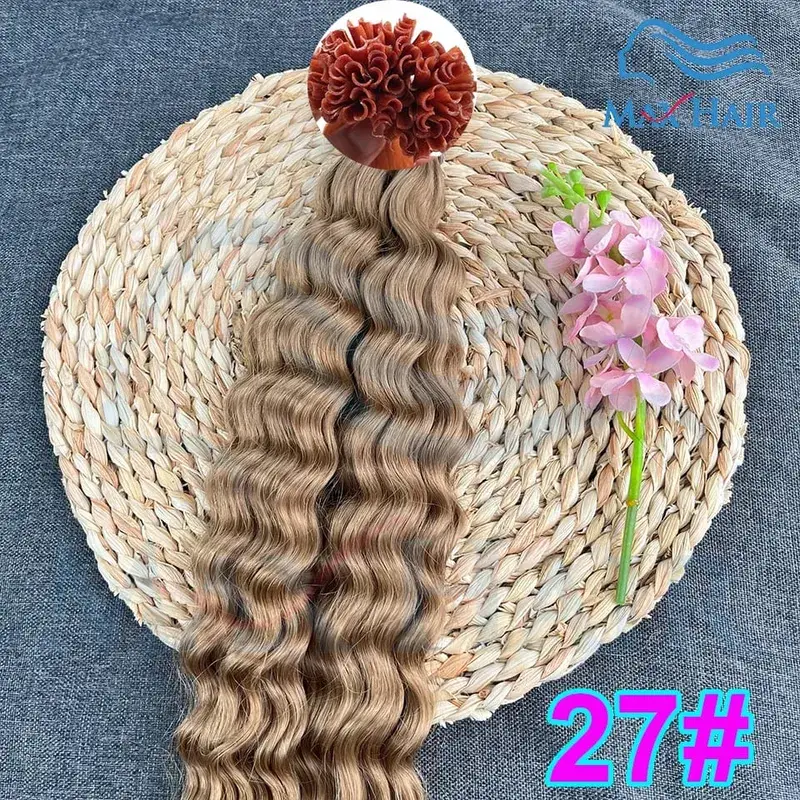 Keratin U Tip deep wave Human Hair Extensions 18-30 Inch Remy Hair Extensions High Quality Remy Human Hair salon Extensions