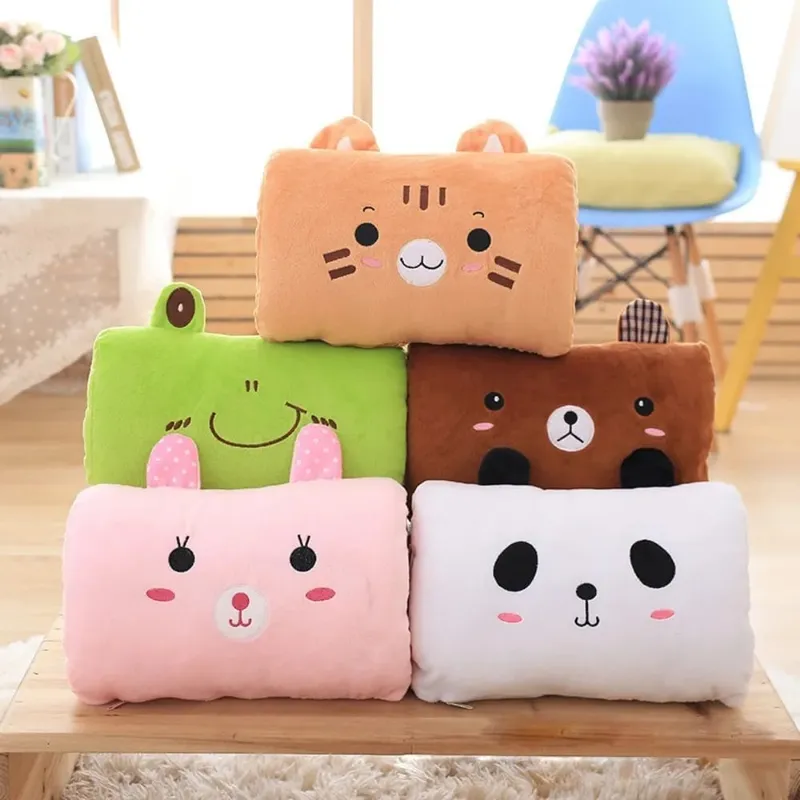 Cute Plush Children's Plush Pillows Cartoon Animal Hand Warmers Gloves Toy PP Cotton Nap Pillows Cushions Adults