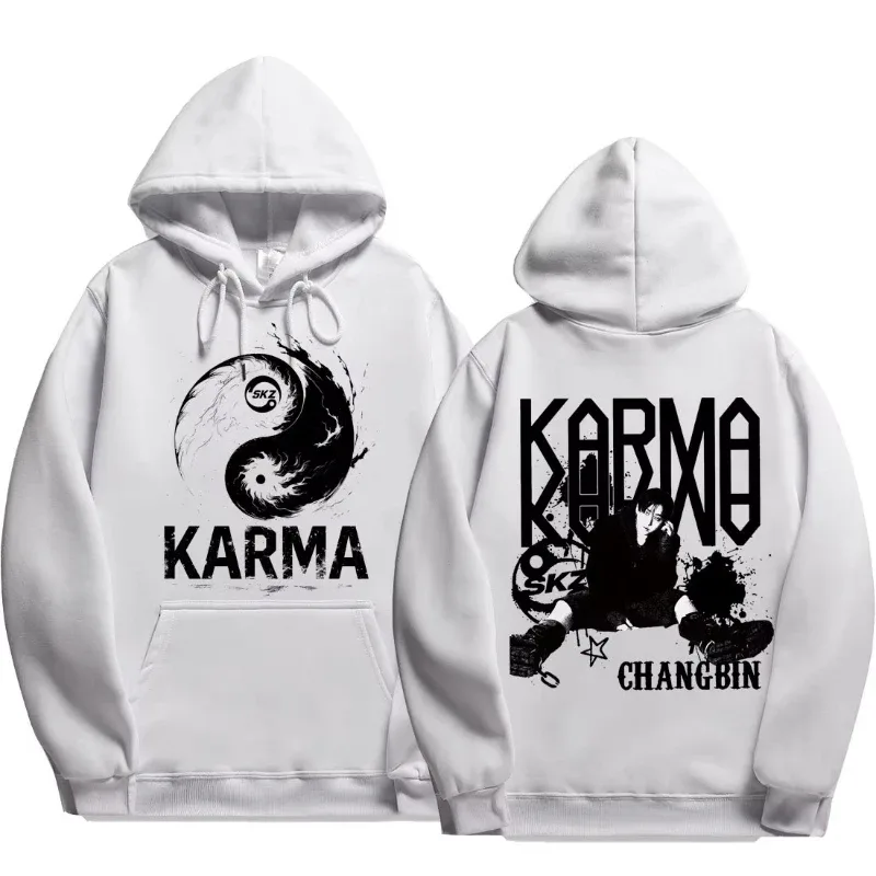 KPOP's fourth album KARMA printed men's hoodie FELIX HAN BANGCHAN CHANGBIN HYUNJIN LEE fashion hoodie