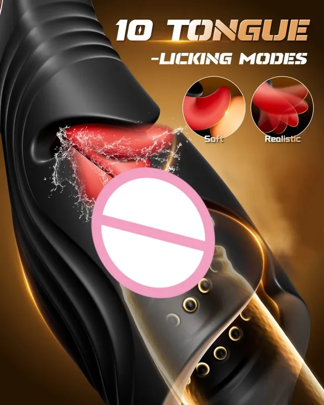 Licking Masturbator for Men Glans Trainner Stimulator Glans Vibrator Penis Massager Oral Climax Sex Toys for Men Adults