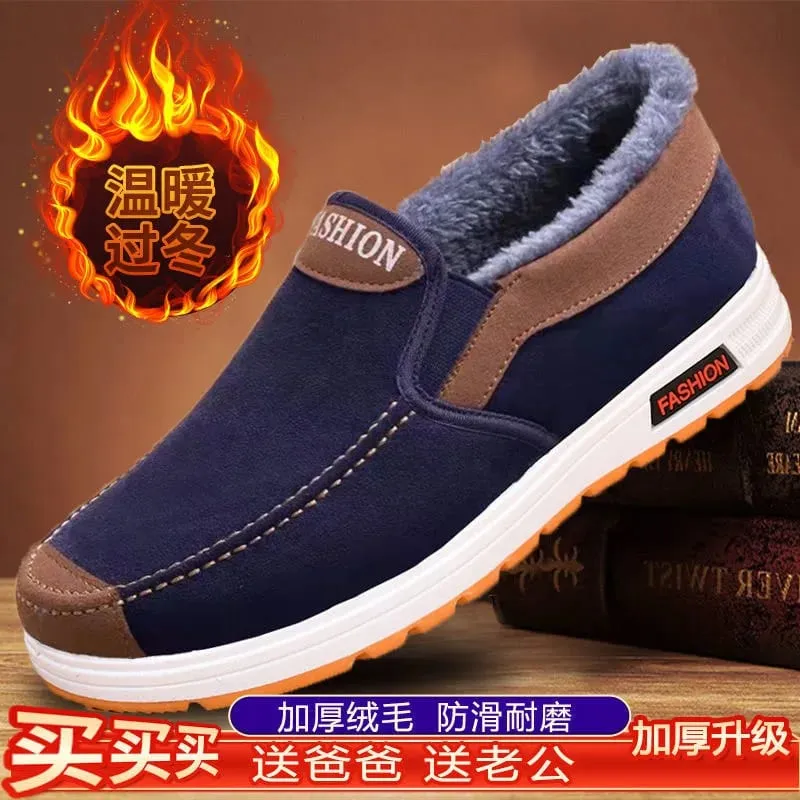 Casual Sneakers 2025 Autumn New Arrival Men's Winter Warm Cotton Shoes Fashion Plush Comfortable Slip on Men Sports Casual Shoes