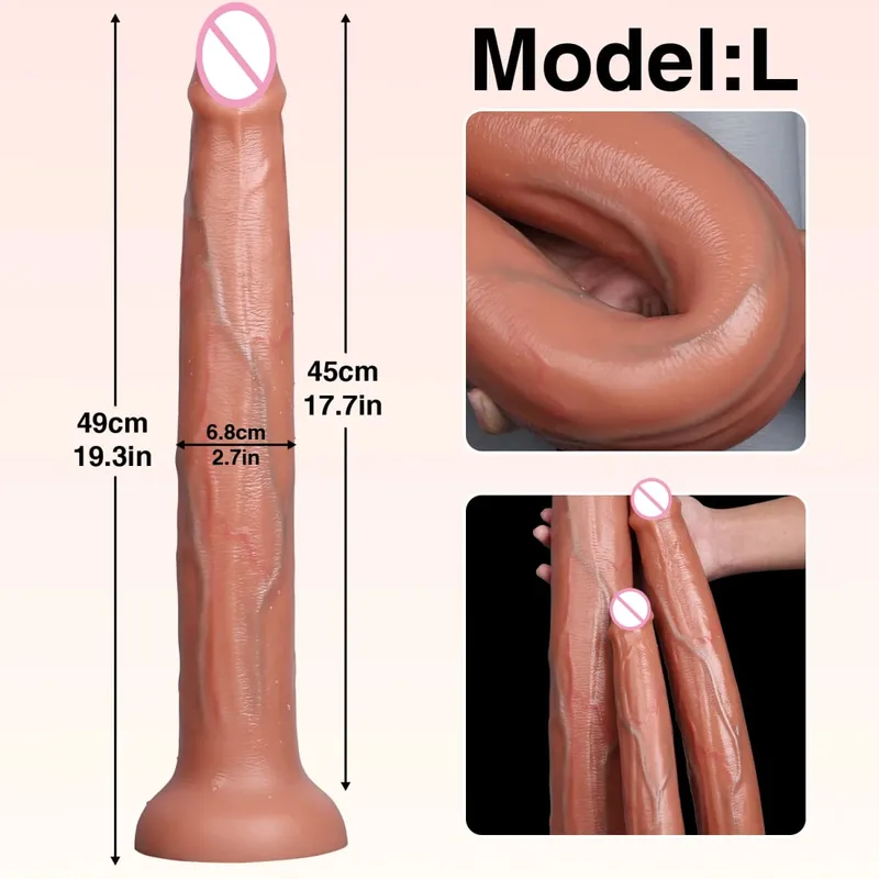 Realistic Long Dildo Penis Anal Vaginal Stimulator Liquid Silicone Dildos Sex Toys for Women Lesbian Couples Men Gay Adult Anal