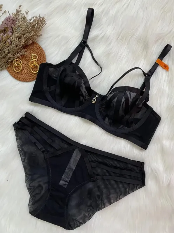Sexy Lace Lingerie Set for Women Push Up Bra & Panty Set Sheer Mesh Underwear for Special Occasions