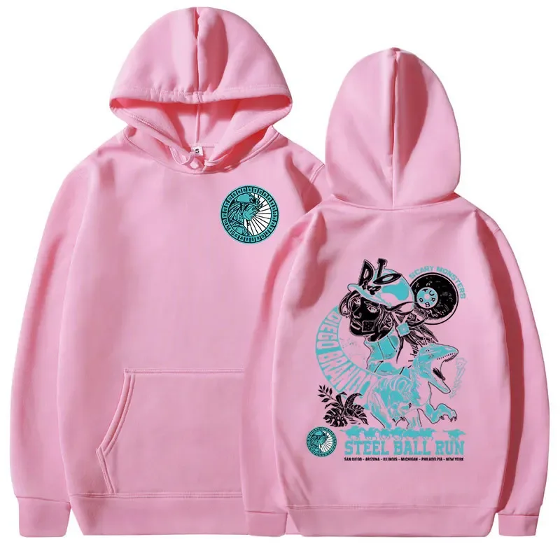 Anime Jojo Bizarre Adventure Hoodies STEEL BALL RUN Diego Brando Manga Graphic Sweatshirts Men's Long Sleeves Fleece Pullovers