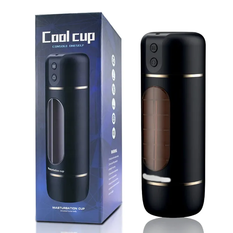 Automático telescópico rotativo masculino masturbador copo buceta real vagina masturbação boquete adultos máquinas de sexo brinquedos sexuais para homem