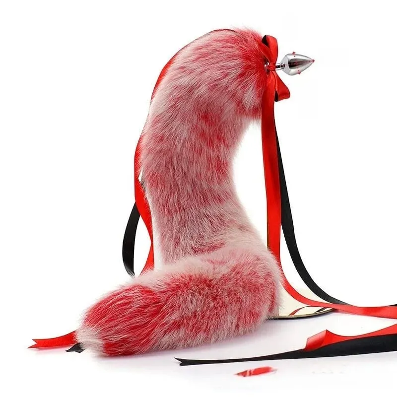 200cm Detachable Metal Butt Plug Fox Tail Cosplay Toys with Fetish Cosplay Fancy Dress Accessory for Couple BDSM Sex Flirt Prop