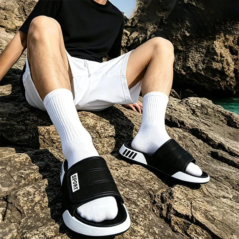 Big Size 40-47 Soft Bottom Sports Eva Slippers Men's Summer Fashion Indoor Outdoor Home Shallow Slippers Man Streetwear Sandals