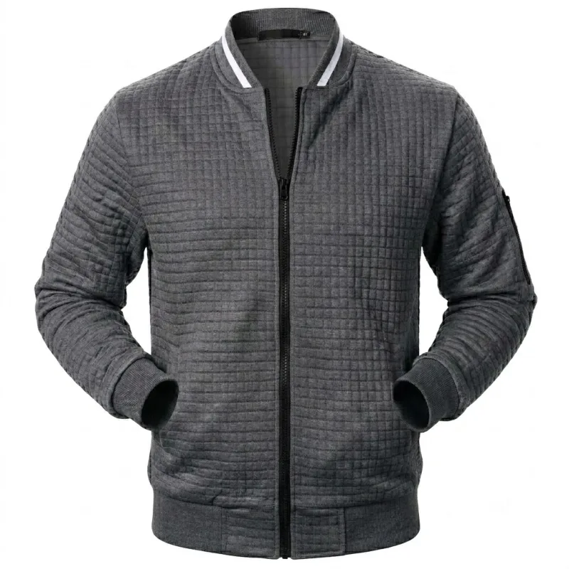 Autumn Men's Full Zip Athletic Sweatshirts Jacket Long Sleeve Casual Coats Men Sports Running Track Jacket Lightweight Outerwear