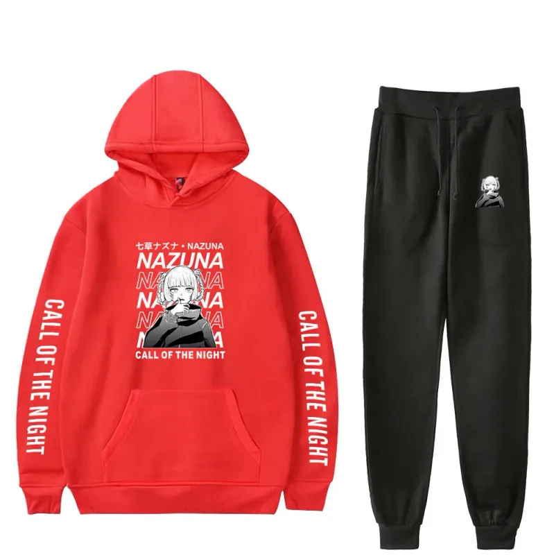Harajuku Comfortable Call of the Night Print Sweatshirt Sweatpants Suit Hoodies+ Trousers Suit Boys/Girls 2 Piece Set Clothes