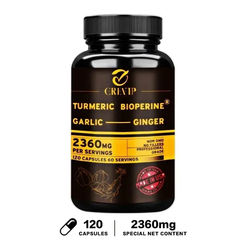 Συμπλήρωμα 4-σε-1 Turmeric Ginger - με Σκόρδο κουρκουμίνη μαύρο πιπέρι - Ανοσολογική υποστήριξη των αρθρώσεων Βελτιώνει την πέψη