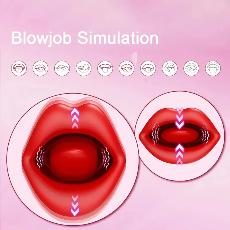 Tongue Licking Clit Vibrator Mouth Biting Sex Toy for Women Blowjob Simulation Nipple Clitoris Stimulator Female Masturbator