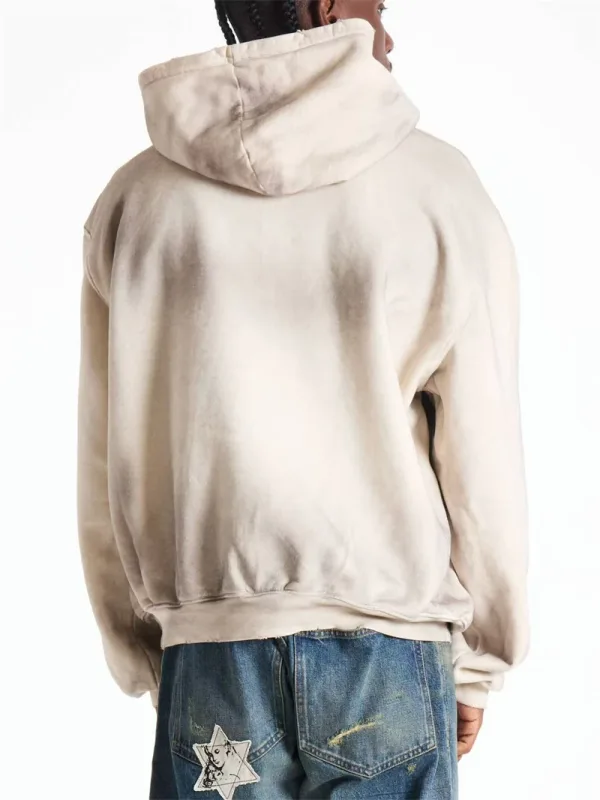 Autumn/Winter SN Necklace Letter Print Washed Vintage Hoodie High Street Casual Cotton Loose Sports Versatile Trendy Tops Men