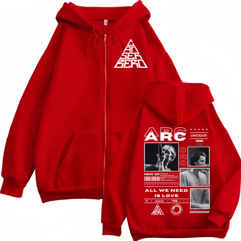 Canserbero Alles wat we nodig hebben is liefde Muerte Vida Merch Rits Hoodie Herenmode Hip Hop Zip Up Sweatshirts Casual Fleece Truien