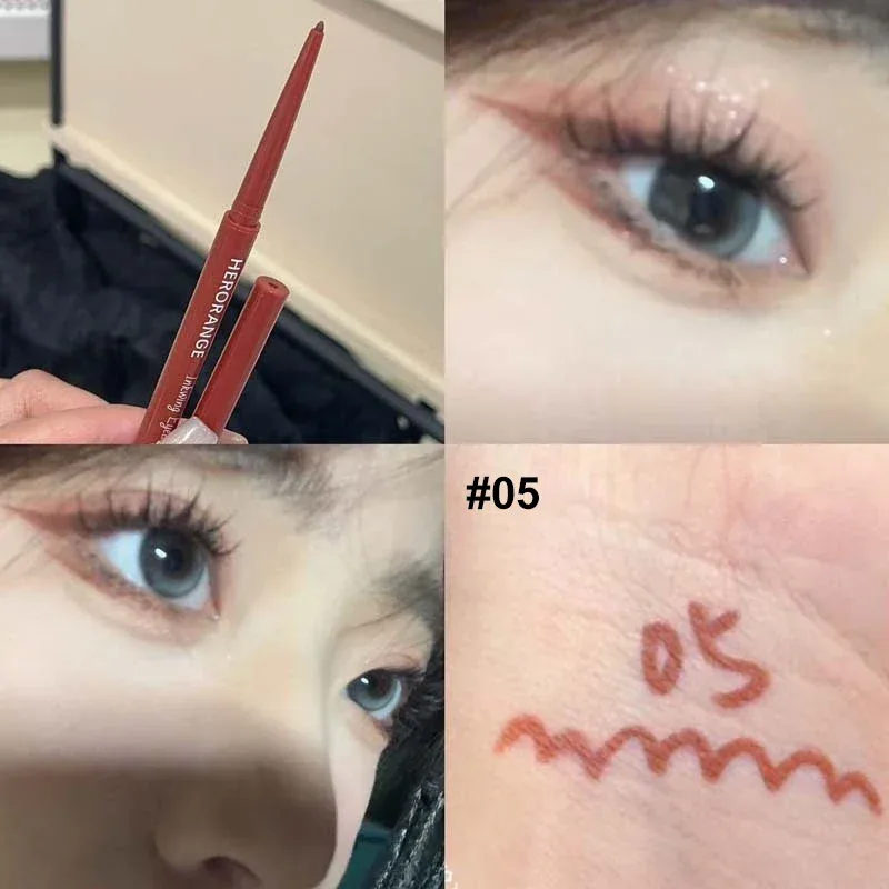 10 Colors Eyeliner Pencil Smooth Wine Red Soft High Pigment Eye Liner Pen Waterproof Matte Aegyosal Lying Silkworm Eyes Makeup