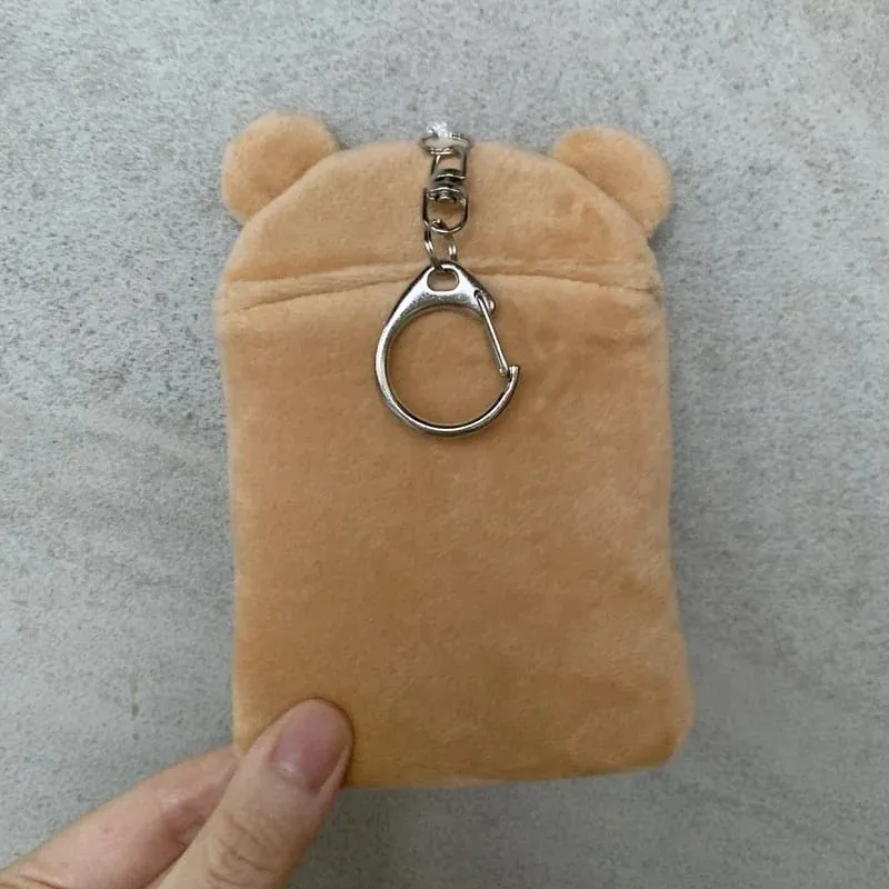 Rilakkuma Plushes portatarjetas de identificación llaveros Anime nuevo Relax Bear funda para pasaporte llavero autobús escolar tarjetas bancarias bolsas colgantes regalo